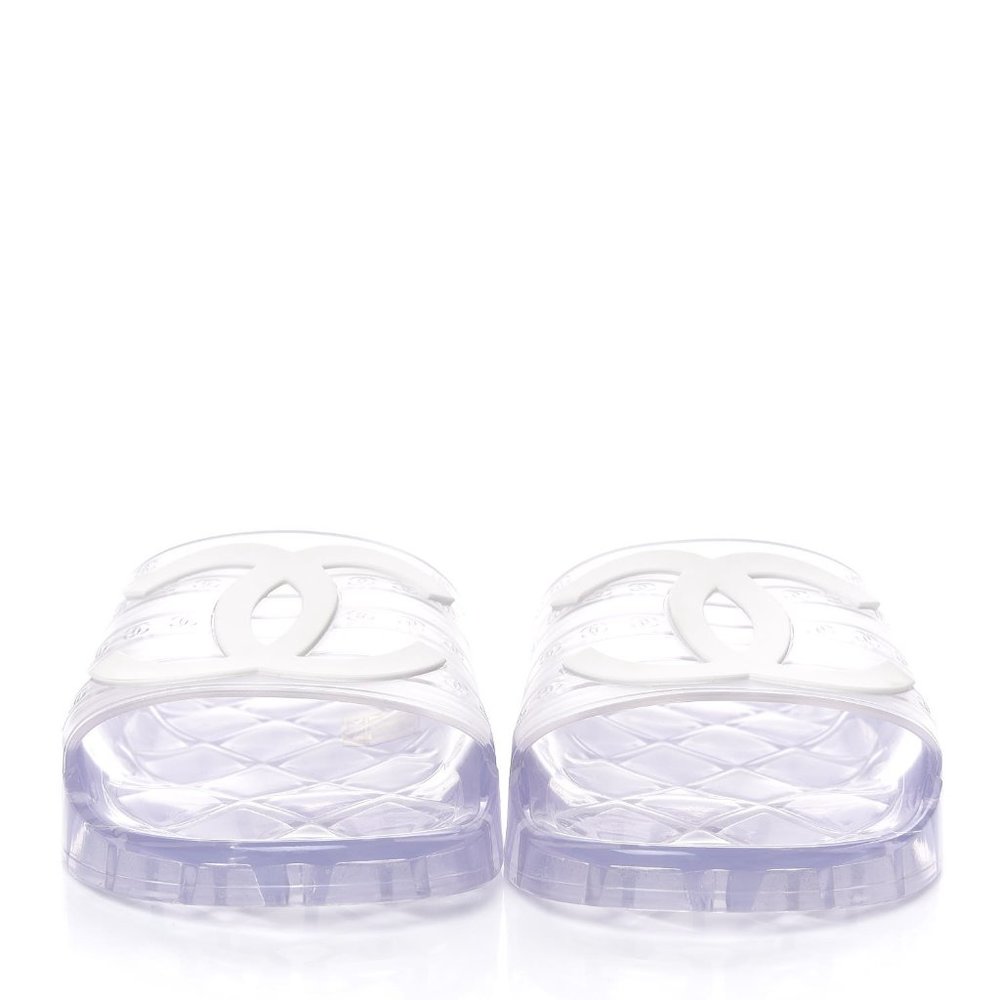 Chanel PVC Transparent CC Flat Slides